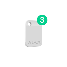 Balts aizsargāts bezkontakta piekariņš tastatūrai Ajax Tag (4 gab.)