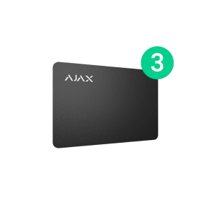Melna aizsargāta bezkontakta karte tastatūrai Ajax Pass (3 gab.)