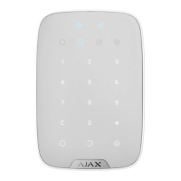Balta bezvadu tastatūra Ajax KeyPad Plus  ar skārienekrānu un bezkontakta autorizāciju