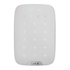 Balta bezvadu tastatūra Ajax KeyPad Plus  ar skārienekrānu un bezkontakta autorizāciju