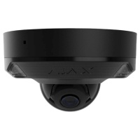 Ajax DomeCam Mini HL (5 Mp/2.8 mm) — Melna vadu kupola IP kamera ar hibrīda apgaismojumu