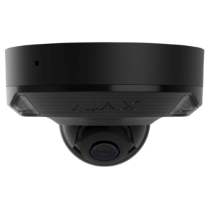 Ajax DomeCam Mini HL (5 Mp/2.8 mm) — Melna vadu kupola IP kamera ar hibrīda apgaismojumu