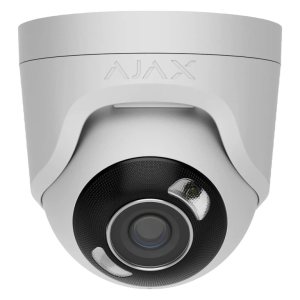 Ajax TurretCam HL (5 Mp/2.8 mm) — Balta vadu kupola IP kamera ar hibrīda apgaismojumu