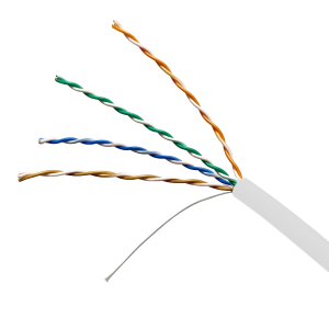 Datu kabelis Cat5e U/UTP balts PVC  iekštelpu 25AWG 