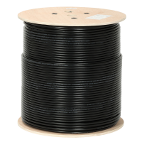 Datu kabelis Cat5e U/UTP dubulta izolacija PVC+PE 500m, melns, ārtelpam, 24AWG