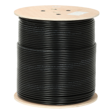 Datu kabelis Cat5e U/UTP dubulta izolacija PVC+PE 500m, melns, ārtelpam, 24AWG
